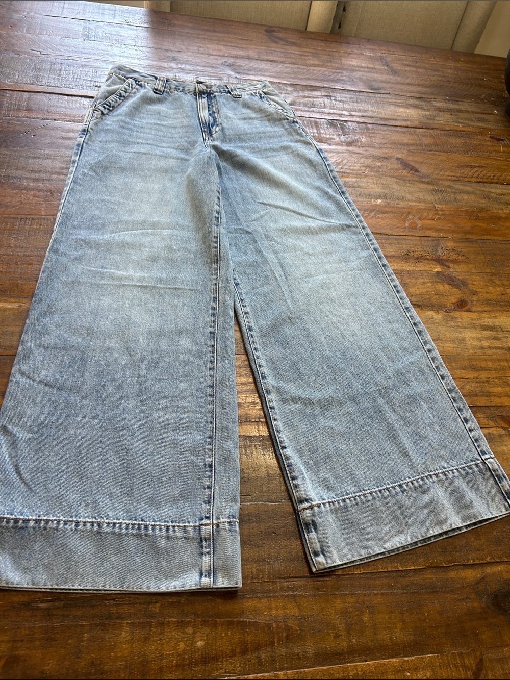 Habitual Washed Light Blue Wide-Leg Jeans